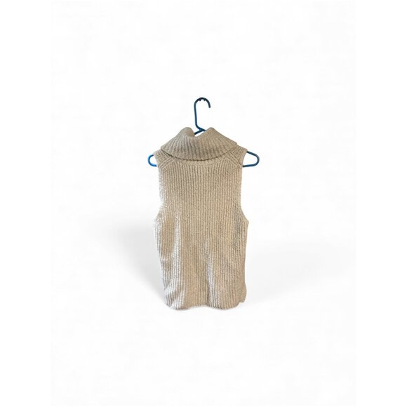 Aeropostale Womens Knit Sleeveless Turtleneck Sweater Beige Size M - Picture 6 of 7